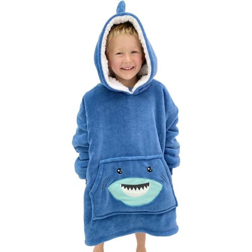 Wearable Blanket Kids 3-10yr, Fun Animal Kids Blanket Hoodie, Hooded Sweatshirt, Oversized Comfy Hoodie Boys, Girls, Toddlers