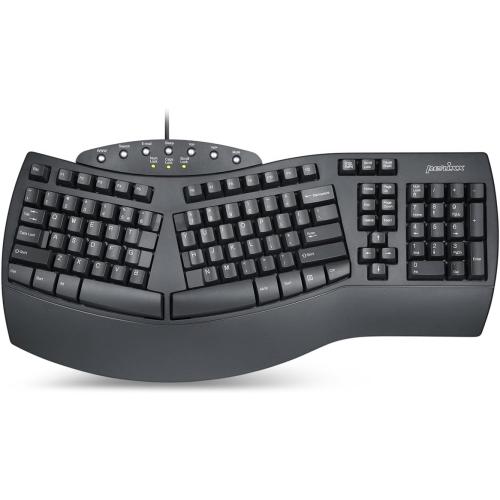 Perixx Periboard-512 Wired USB Ergonomic Natural Split Computer Keyboard - Black