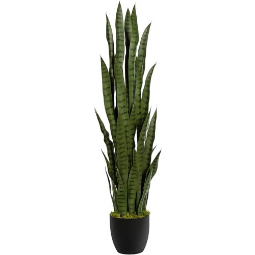 Size Large Artificial Snake Plant –  Sansevieria Plants, Fake Floor Plant for Indoor Outdoor, Front Porch Patio Home Office Decor, Mother-in-Law’s Tongue, Green