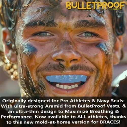 Bulletproof: World’s Thinnest Most Breathable Mouthguard is 3X Stronger! Football MMA Hockey Rugby Basketball BJJ Lacrosse Boxing Sports Mouth Guard Grinding Teeth. Men Women Adult Braces