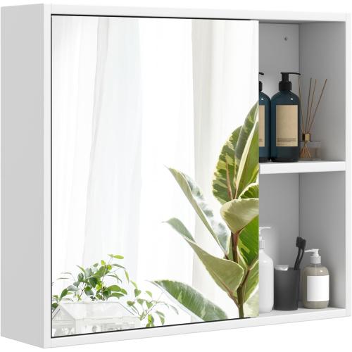 Hivvago bathroom medicine cabinet with single mirror door - White