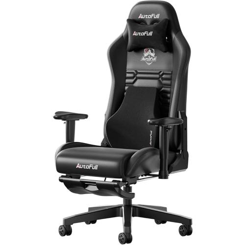 AutoFull C3 Gaming Chair, Racing Style Gaming Chair with Ergonomic Lumbar Support,Adjustable High Back PU Leather PC Chair Black