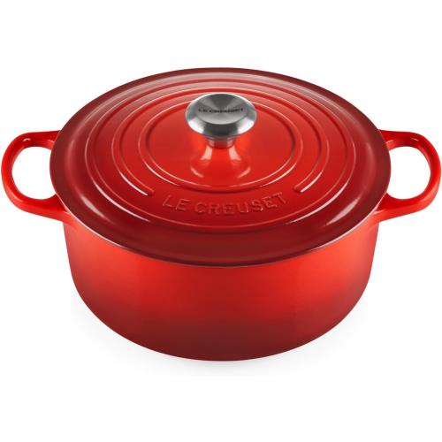 Le Creuset Enameled Cast Iron Signature Round Dutch Oven, 5.5 qt., Cerise 5.5 Qt Cerise