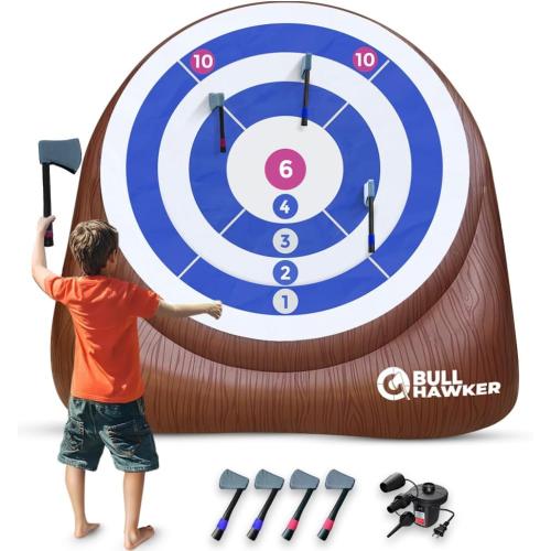 Swooc Games® - Bull Hawker™ | Giant Axe Darts (Over 6ft Tall) w/ 15  Games | Axe Throwing Game for Backyard Outdoor Games for Adults and Family | Carnival Games | Throwing Axe Yard Games