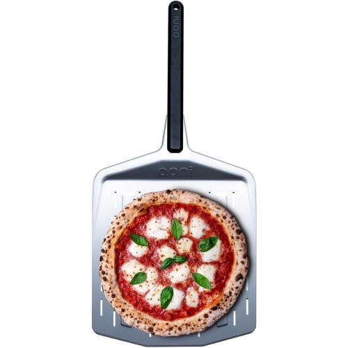 Ooni 12” Perforated Pizza Peel – Metal Pizza Peel 12 Inch Pizza Spatula Paddle Lightweight Pizza Turning Peel with Long Handle Pizza Oven Accessories Pizza Tools Rectangle Pizza Turner