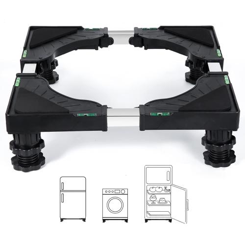 Nefish Mini Fridge Stand Universal Raised Base Adjustable Refrigerator Stands with 4 Strong Feet Washing Machine Pedestal Multi-Functional Bases for Dryer (Black)