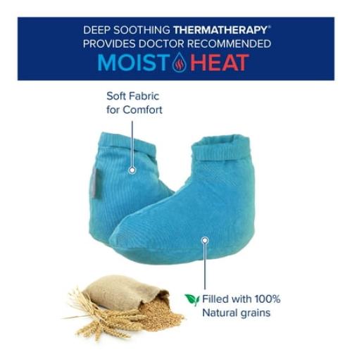 Bed Buddy Foot Warmers with Aromatherapy, Heated Slippers for Adults, Lavender & Mint Scent, Blue, 1 Count