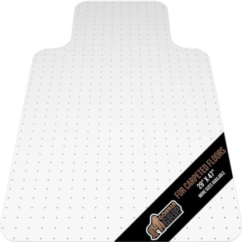 GORILLA GRIP Office Chair Mat for Carpet Floors, Smooth Glide, Slip Resistant, 29x47 Clear Lip