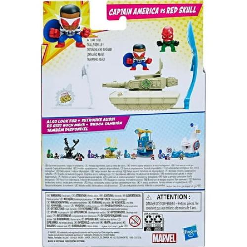 Marvel Stunt Squad Captain America vs. Red Skull Playset with Action Figures (1.5”)