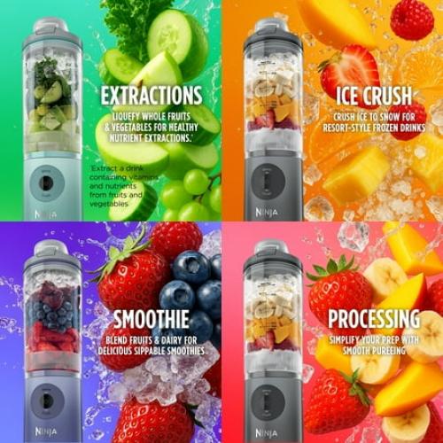 Ninja Blast MAX 20-Oz Portable Personal Blender, Twist & Go Vessel, Smoothie, Frozen Drinks, Ice Crush, BC200LD Lavender NEEDS CLEANING