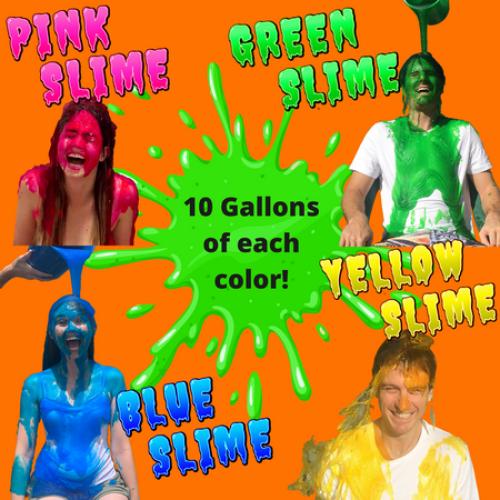 4 Pack PARTY GOAT Instant Slime Powder for Slime Games & Color Runs, Bulk 4 Color Kit, 40 Gallons