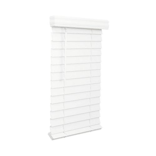 Lotus & Windoware Cordless 2-1/2 inch Faux Wood Room Darkening Horizontal Blind, 22.5 W x 36 L, Bright White, Smooth