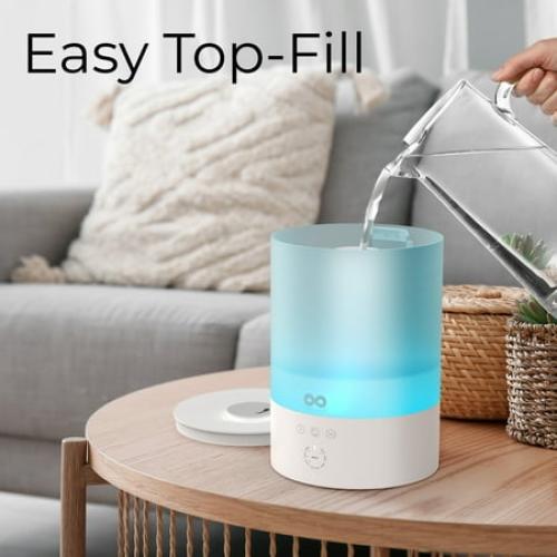 Everlasting Comfort 2.5L Ultrasonic Cool Mist Humidifier - Quiet, Easy Fill & Clean, Auto Shut-Off, Aromatherapy