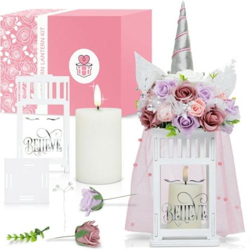 Amitie Lane DIY Unicorn Lantern Craft Kit, Night Light, Bedroom Décor, Arts And Craft Kit, Girls Age 6