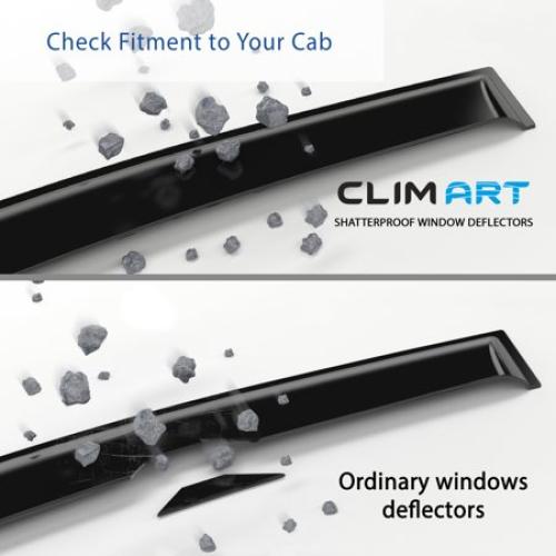 CLIM ART In-Channel Incredibly Durable Rain Guards for Pilot 2016-2022, Original Window Deflectors, Vent Deflector, Vent Window Visors, Dark Smoke Car Accessories,4pcs - 616276