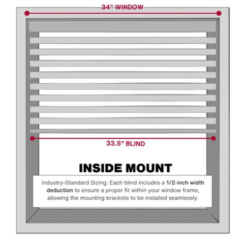 Lotus & Windoware Cordless 1 Vinyl Mini Blind Light Filtering Horizontal Blind, 34 Width x 72 Length, White, Smooth ‼️unused‼️