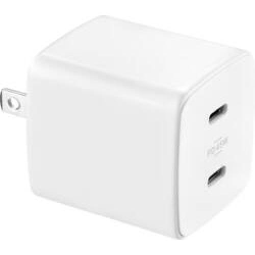Insignia™ - 45W Dual USB-C Port Wall Charger for Samsung Smartphones, iPhone, Tablets, Chromebook and More - White