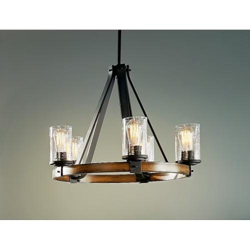 Kichler Barrington 5 -Light Distressed Black Farmhouse For Use in Bedrooms, Dining Rooms, Foyers, Kitchens, Living Rooms Chandelier