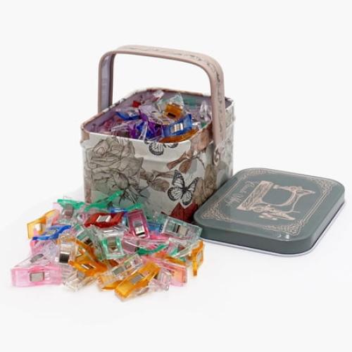Performore Magik Clips, Multicolored, 100 Pack- Sewing Clips for Quilting and Crafts with Decorative Tin (Butterfly Design)