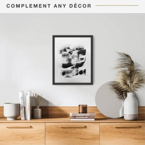 MCS Canvas Float Frames 16x20 Frame, Black Frame for Finished Canvases, Vertical & Horizontal Wall Hanging Large Frame with Adhesive for Canvas Paintings (1-Pack)