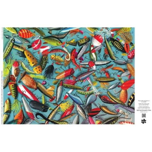 1000PC Fish hook Buffalo Games 1000-Piece a Luring Collage Interlocking Jigsaw Puzzle for Adults Ages 14