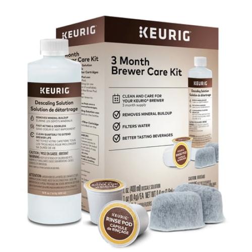 Keurig 3 month Brewer Maintenance Kit, with Rinse Pods, Descale Solution, and Filter Cartridges