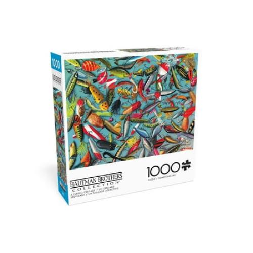 1000PC Fish hook Buffalo Games 1000-Piece a Luring Collage Interlocking Jigsaw Puzzle for Adults Ages 14
