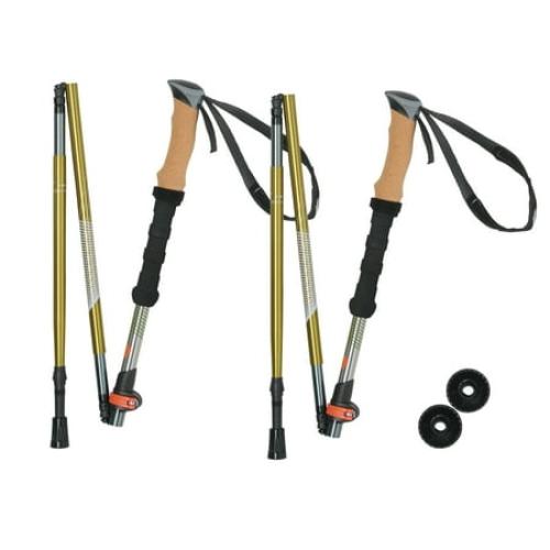 Ozark Trail Aluminum Folding Quick Lock Trekking Poles with Cork Grip, 2 Hiking Poles