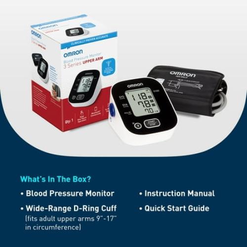 OMRON 3 Series Upper Arm Blood Pressure Monitor and Arm Cuff for Home Use