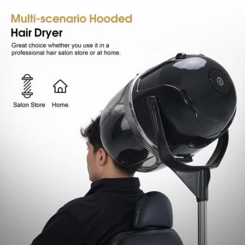 BarberPub Adjustable Bonnet Hood Hair Dryer with Wheel
