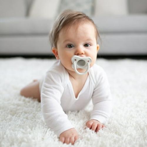 Dr. Brown's HappyPaci 100% Silicone Pacifier 0-6m, BPA Free, Cool Gray, Green, Ecru, 3 Pack