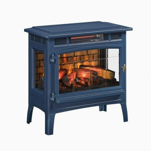 Duraflame 3D 24 W x 23.4 H x 12.9 D inch Infrared Electric Fireplace Stove - Navy, DFI-5010-07