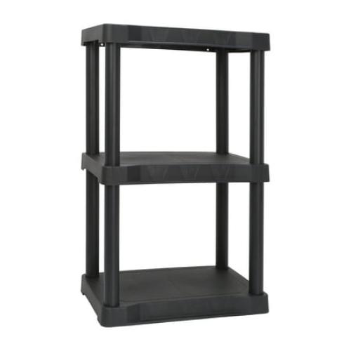 Hyper Tough Black Plastic 3-Tier 32 H x 20.07 W x 12 D, 150lb Total Capacity