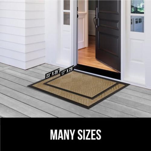GORILLA GRIP Outside Doormat, WeatherMax Waterproof Indoor Outdoor Door Mat, 29x17 Beige Diamond