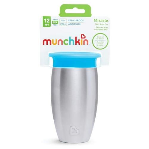 Munchkin® Miracle® 360° Stainless Steel Toddler Sippy Cup, 10 oz, Blue, Unisex