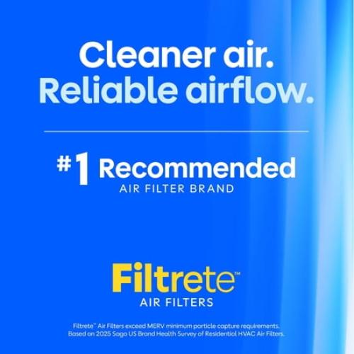 Filtrete 14x30x1 HVAC Furnace Air Filter, MPR 1900 MERV 13, Allergens Bacteria, Viruses & Air Pollutants, 2 Pack
