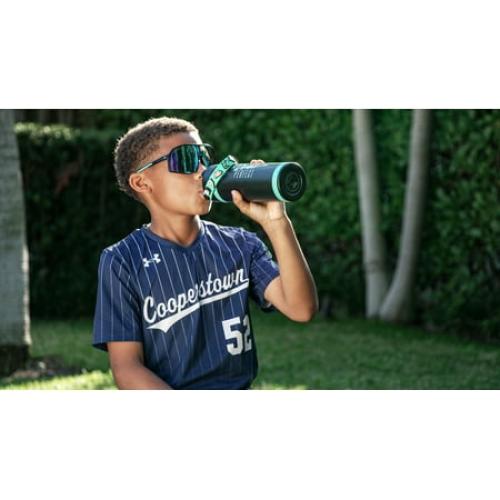 Dude Perfect Water Bottle, Silicone Handle, Double Wall Insulation and Leak-Proof Lid, 24 oz Capacity, Black