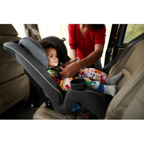 Cosco Kids Easy Elite Slim All-in-One Convertible Car Seat, Grey Glyphs
