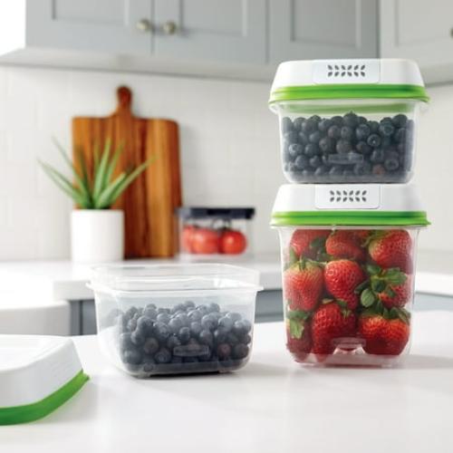 Set of 2 Color Green Rubbermaid Clear Plastic Dishwasher Safe Strawberry Food Storage Container (2 Count)