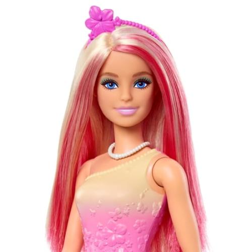 Barbie Royal Doll with Pink and Blonde Hair, Butterfly-Print Skirt and Accessories