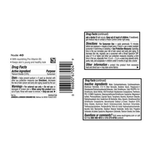 Neutrogena Healthy Skin Liquid Makeup Foundation, 40 Nude, 1 fl. oz