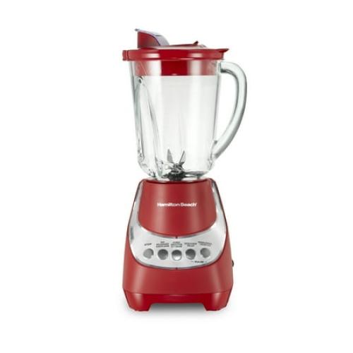 Hamilton Beach Wave Action Quiet Blender, 48 oz. Glass Jar, 12 Blending Functions, Red, MISSING CONTAINER