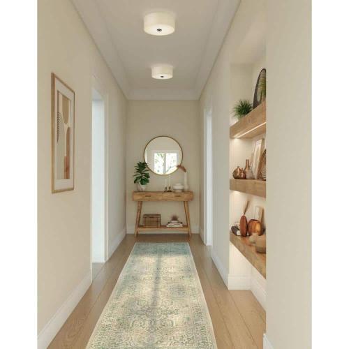 Progress Lighting Inspire Collection 13 in. 2-Light Antique Bronze Kitchen Transitional Ceiling Light Drum Flush Mount