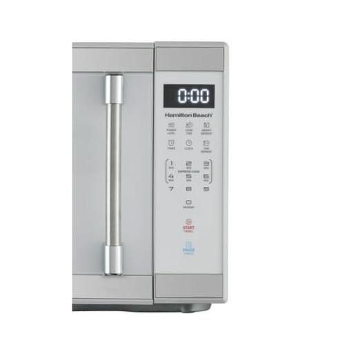Hamilton Beach 1.1 Cu. ft. Countertop Microwave Oven, 1000 Watts, White Stainless Steel