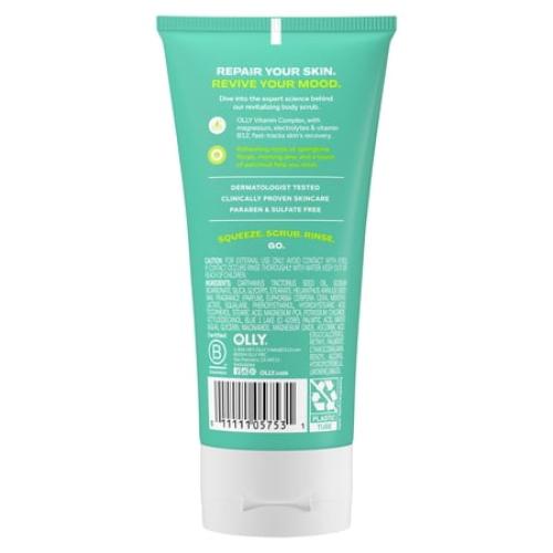 OLLY BRIGHTBody Scrub Exfoliates & Repairs Skin Barrier Neroli Dew, 6 oz
