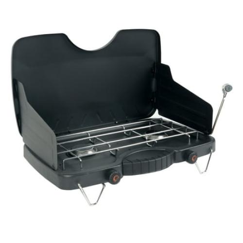 Ozark Trail 2 Burner Propane Gas Camping Stove, GCT2208WB, Black, New