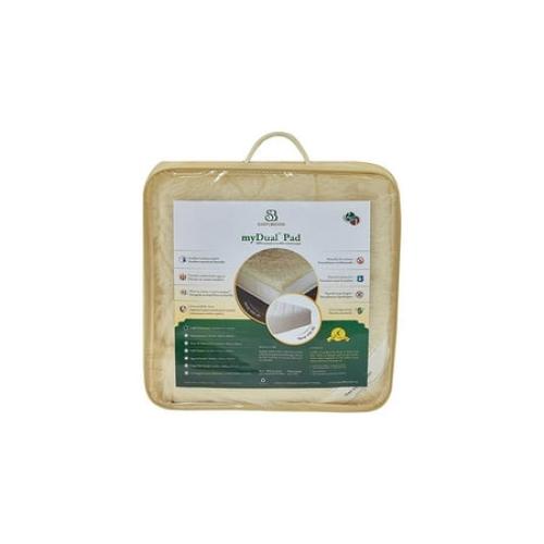 Sleep & Beyond myDual® Pad, 100% Washable and Reversible Wool Mattress Pad, Crib 28x5, 1in thick