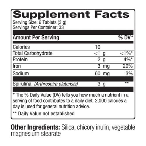 Pure Hawaiian Spirulina - 500 mg Tablets 200 Count