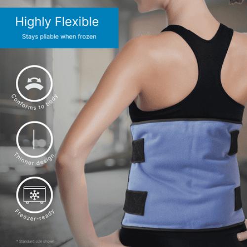 10.5x14.5 Blue Pack of 2 FlexiKold Gel Ice Pack w/Straps (Standard Large: 10.5 x 14.5) - Reusable Cold Therapy (for Pain and Injuries, wrap Around Knee, Shoulder, Back, Ankle, Neck, Hip, Wrist) - 6300 Cold-Strap