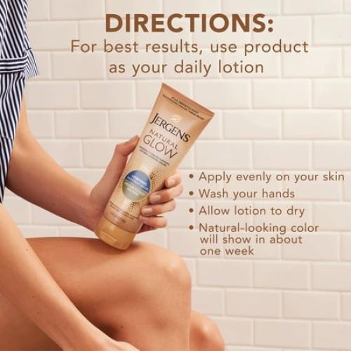Jergens Natural Glow Firming Daily Moisturizer Medium to Tan Sunless Self Tanner Lotion, 7.5 oz
